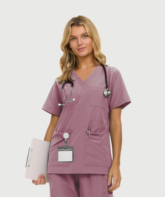 image Skrubis V-veida izgriezumu, īsām pied. 2XL, Pink 098